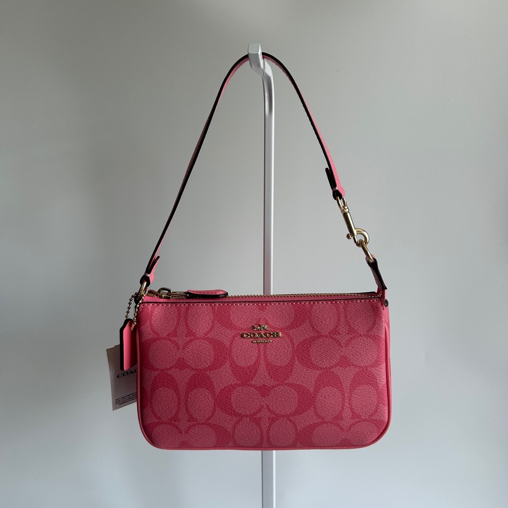 Coach Nolita 19 Pink Lemonade Signature Canvas‎ Wristlet Shoulder Bag NEW